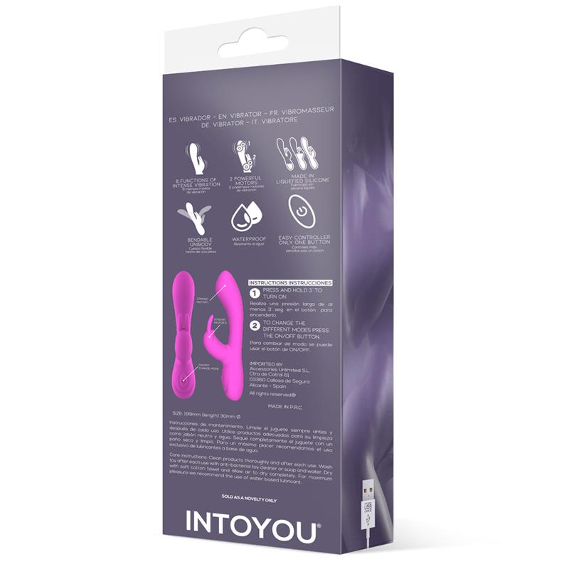 INTOYOU - MAUVE VIBRADOR UNIBODY SILICONA LÍQUIDA USB ROSA