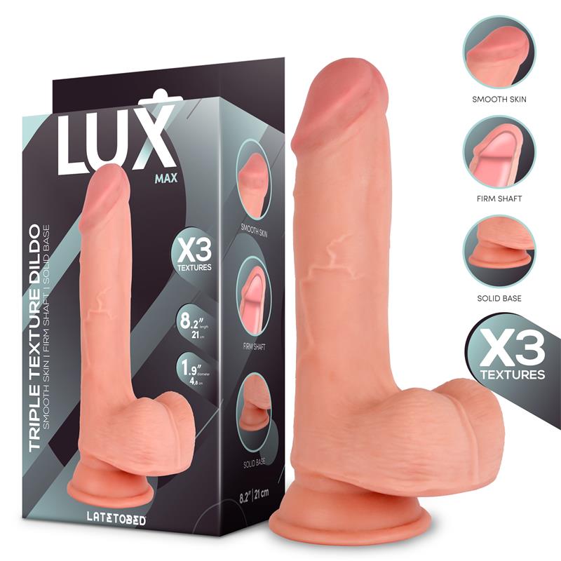 LUX - MAX DILDO TRIPLE DENSIDAD CON TESTÍCULOS 8.2