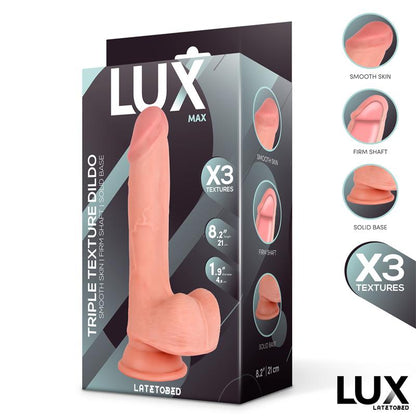 LUX - MAX DILDO TRIPLE DENSIDAD CON TESTÍCULOS 8.2