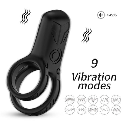 URBAN SKY - MECHA-STYLE ANILLO DOBLE PARA EL PENE CON VIBRACION