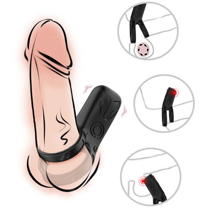 URBAN SKY - MECHA-STYLE ANILLO DOBLE PARA EL PENE CON VIBRACION