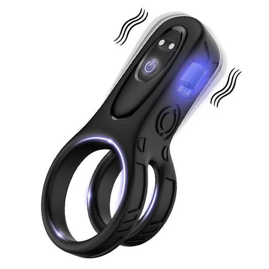 URBAN SKY - MECHA-STYLE ANILLO DOBLE PARA EL PENE CON VIBRACION