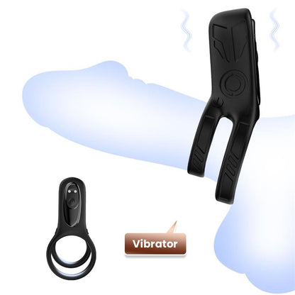 URBAN SKY - MECHA-STYLE ANILLO DOBLE PARA EL PENE CON VIBRACION