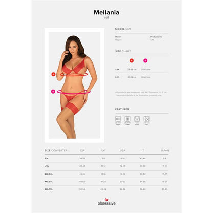 OBSESSIVE - MELLANIA SET DE SUJETADOR Y TANGA