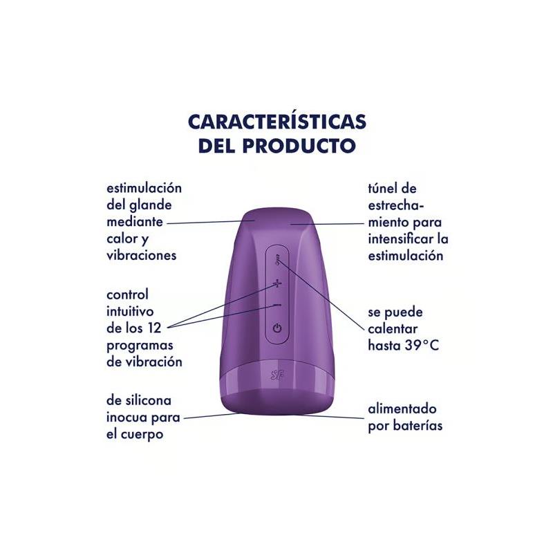 SATISFYER - MEN HEAT VIBRATION BATTERY SERIES DARK BERRY