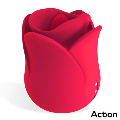 ACTION - MERYL ESTIMULADOR VIBRADOR DE ROSA CON LENGUA 2 MOTORES