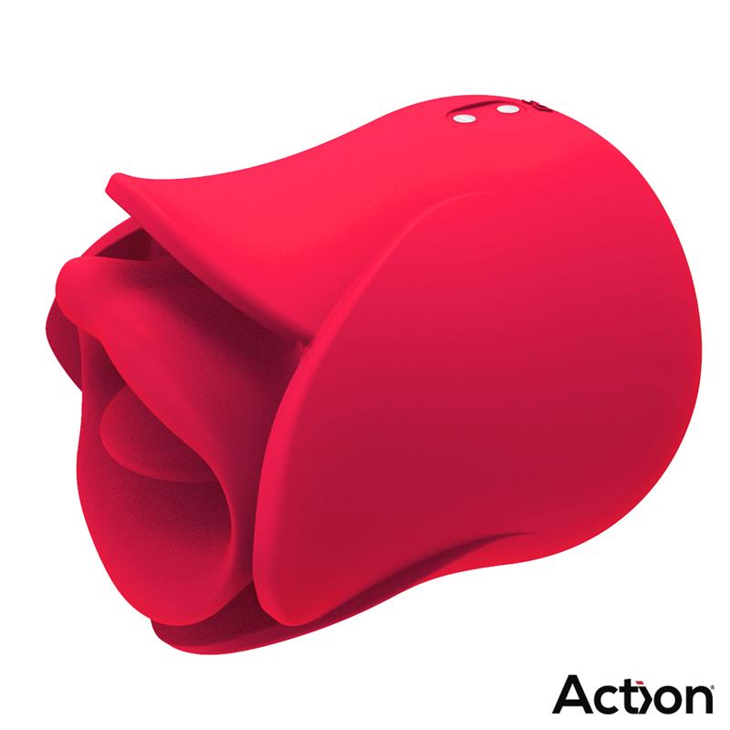 ACTION - MERYL ESTIMULADOR VIBRADOR DE ROSA CON LENGUA 2 MOTORES