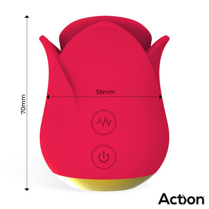 ACTION - MERYL ESTIMULADOR VIBRADOR DE ROSA CON LENGUA 2 MOTORES