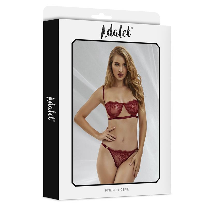 ADALET LINGERIE - MIA SET SUJETADOR Y TANGA DE ENCAJE BURGUNDY