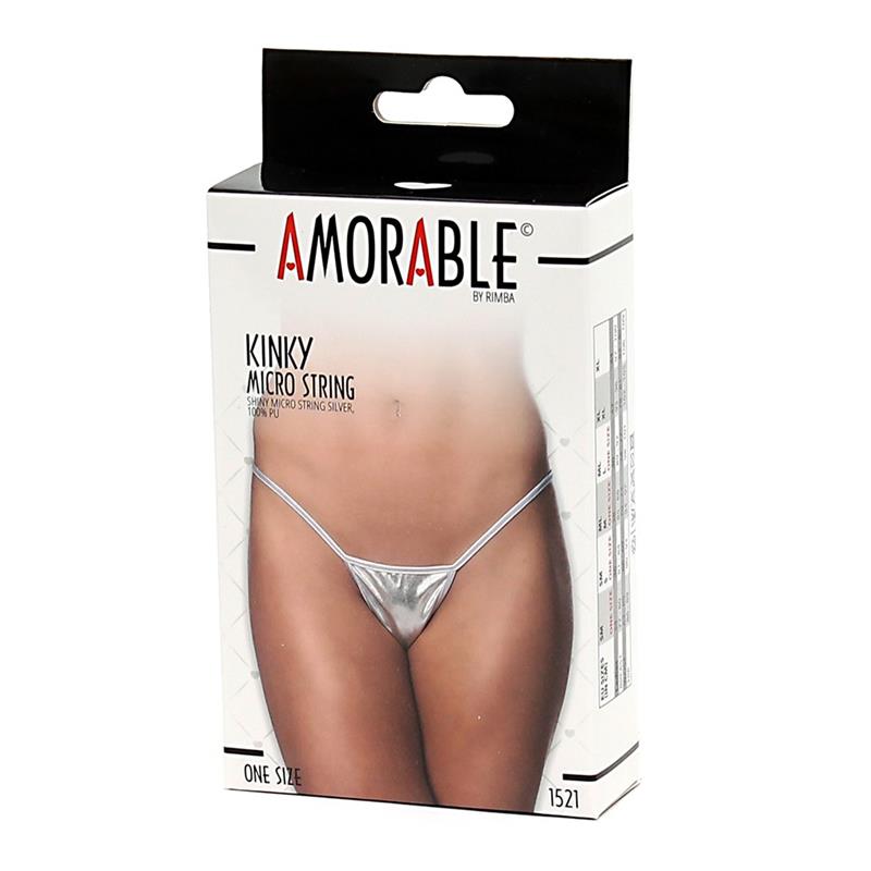 AMORABLE - MICRO TANGA PLATEADO TALLA UNICA