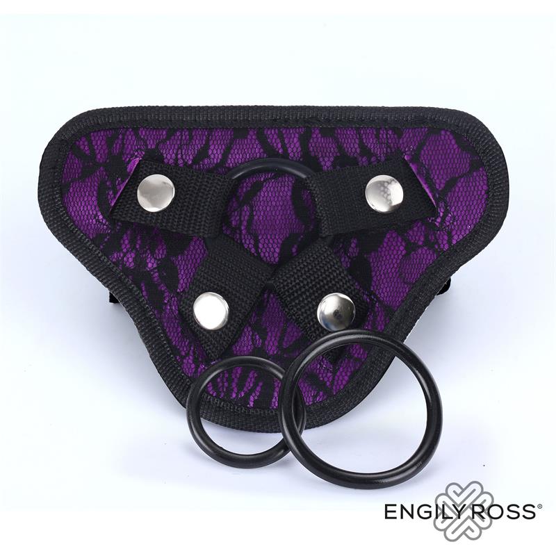 DILDOX BY ENGILY ROSS - MILEY ARNÉS UNIVERSAL AJUSTABLE 3 ANILLO DE SILICONA PÚRPURA