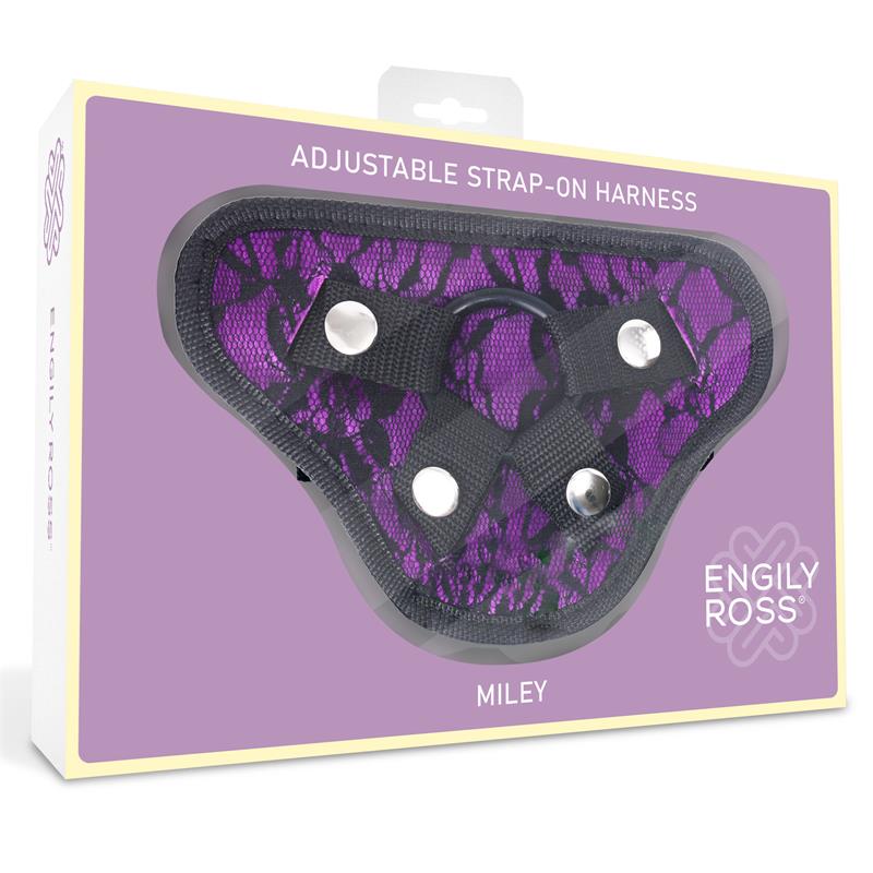 DILDOX BY ENGILY ROSS - MILEY ARNÉS UNIVERSAL AJUSTABLE 3 ANILLO DE SILICONA PÚRPURA
