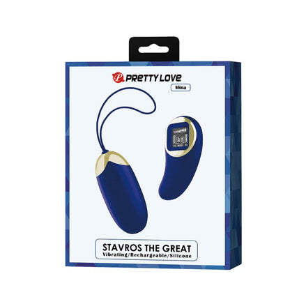 PRETTYLOVE - MINA HUEVO VIBRADOR CON CONTROL REMOTO PANTALLA DIGITAL AZUL