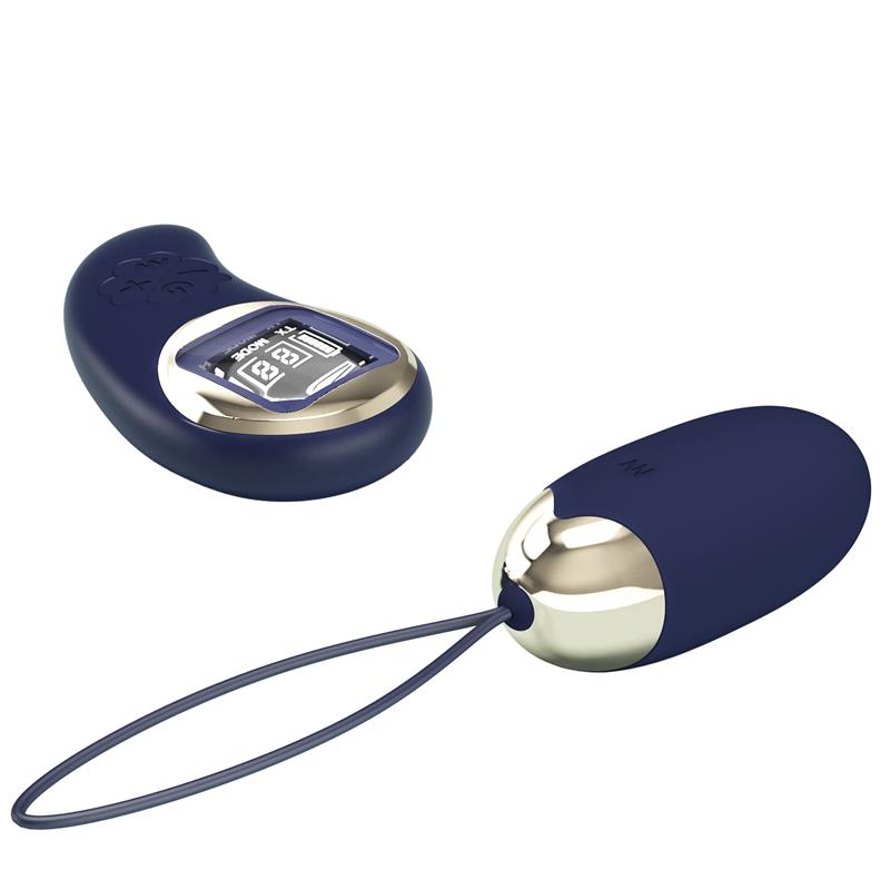 PRETTYLOVE - MINA HUEVO VIBRADOR CON CONTROL REMOTO PANTALLA DIGITAL AZUL
