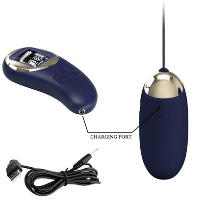 PRETTYLOVE - MINA HUEVO VIBRADOR CON CONTROL REMOTO PANTALLA DIGITAL AZUL