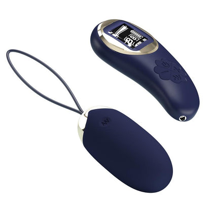 PRETTYLOVE - MINA HUEVO VIBRADOR CON CONTROL REMOTO PANTALLA DIGITAL AZUL