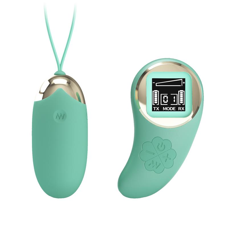 PRETTYLOVE - MINA HUEVO VIBRADOR CON CONTROL REMOTO PANTALLA DIGITAL VERDE