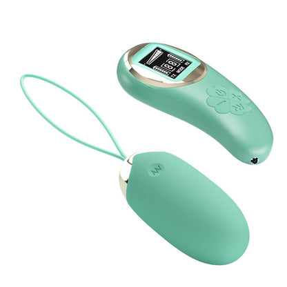 PRETTYLOVE - MINA HUEVO VIBRADOR CON CONTROL REMOTO PANTALLA DIGITAL VERDE