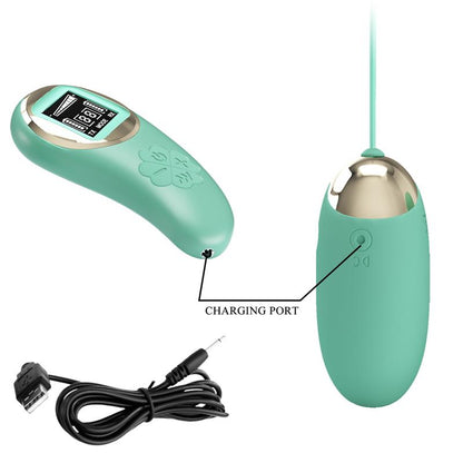 PRETTYLOVE - MINA HUEVO VIBRADOR CON CONTROL REMOTO PANTALLA DIGITAL VERDE