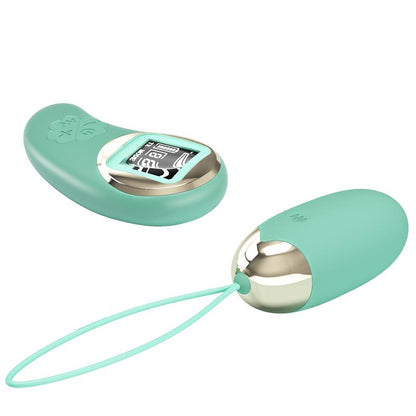 PRETTYLOVE - MINA HUEVO VIBRADOR CON CONTROL REMOTO PANTALLA DIGITAL VERDE