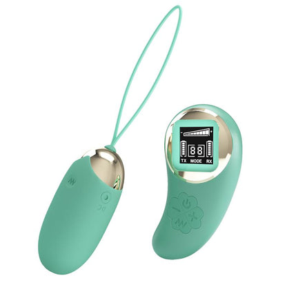 PRETTYLOVE - MINA HUEVO VIBRADOR CON CONTROL REMOTO PANTALLA DIGITAL VERDE