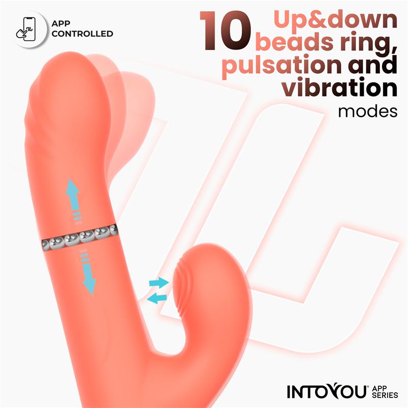 INTOYOU APP SERIES - MINDY VIBRADOR CON ANILLO DE BOLAS UP AND DOWN, FINGER Y PULSACIÓN CON APP