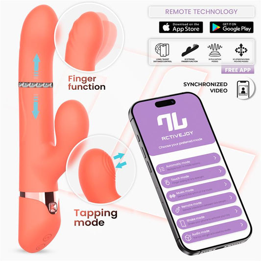 INTOYOU APP SERIES - MINDY VIBRADOR CON ANILLO DE BOLAS UP AND DOWN, FINGER Y PULSACIÓN CON APP