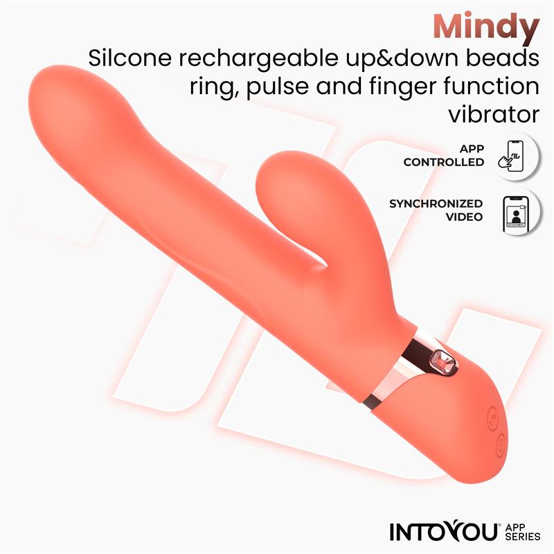INTOYOU APP SERIES - MINDY VIBRADOR CON ANILLO DE BOLAS UP AND DOWN, FINGER Y PULSACIÓN CON APP