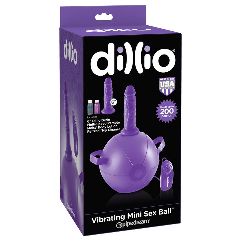 DILLIO - MINI BOLA CON DILDO Y VIBRACIÓN PÚRPURA