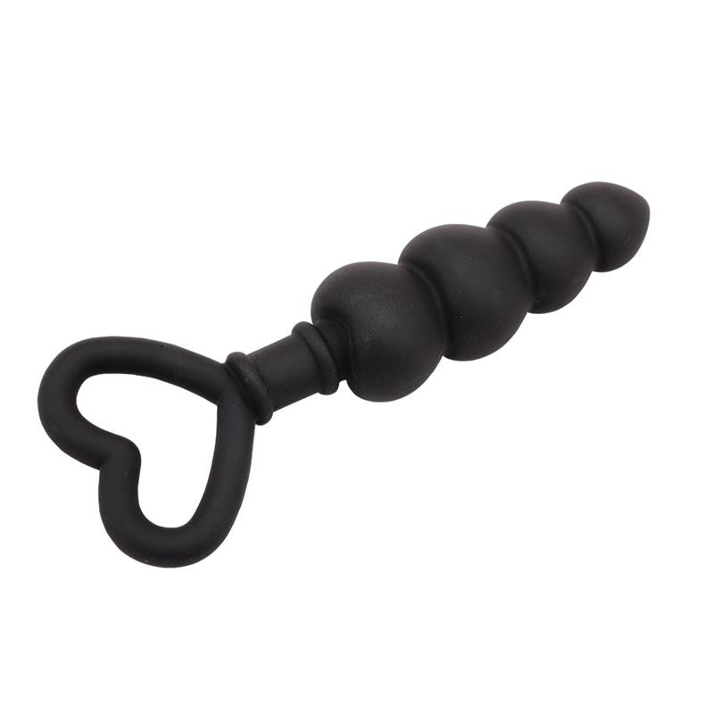 CHISA - MINI CADENA ANAL 15.6 X 3.4 CM SILICONA NEGRO