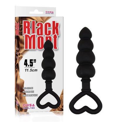 CHISA - MINI CADENA ANAL 15.6 X 3.4 CM SILICONA NEGRO
