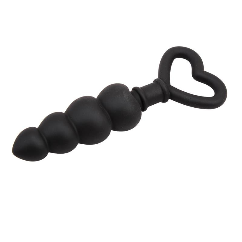 CHISA - MINI CADENA ANAL 15.6 X 3.4 CM SILICONA NEGRO