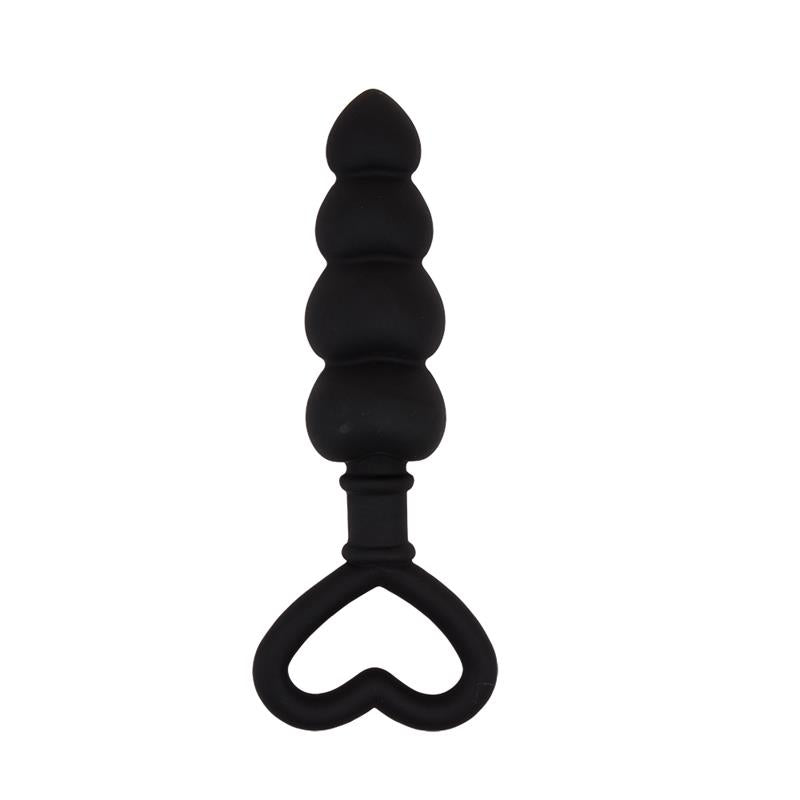 CHISA - MINI CADENA ANAL 15.6 X 3.4 CM SILICONA NEGRO