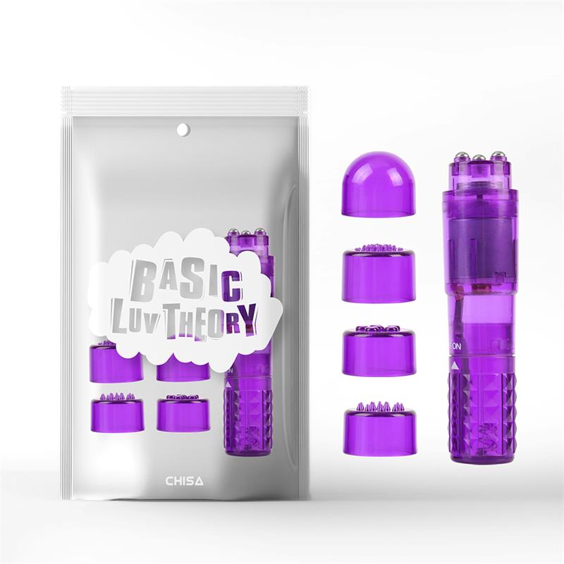 CHISA - MINI MASAJEADOR 3 CABEZALES PURPURA