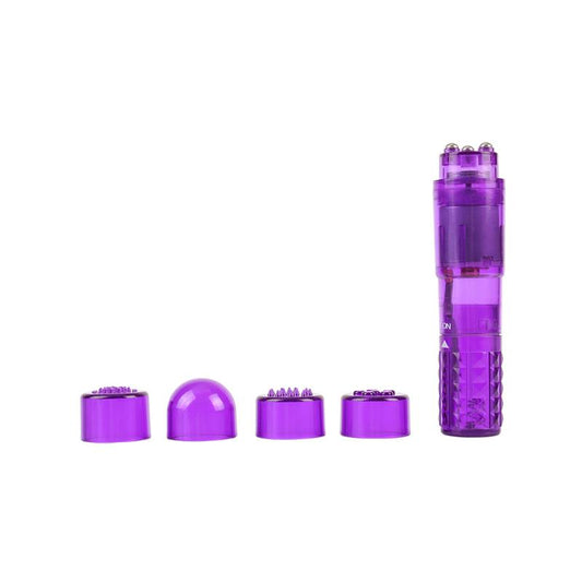 CHISA - MINI MASAJEADOR 3 CABEZALES PURPURA