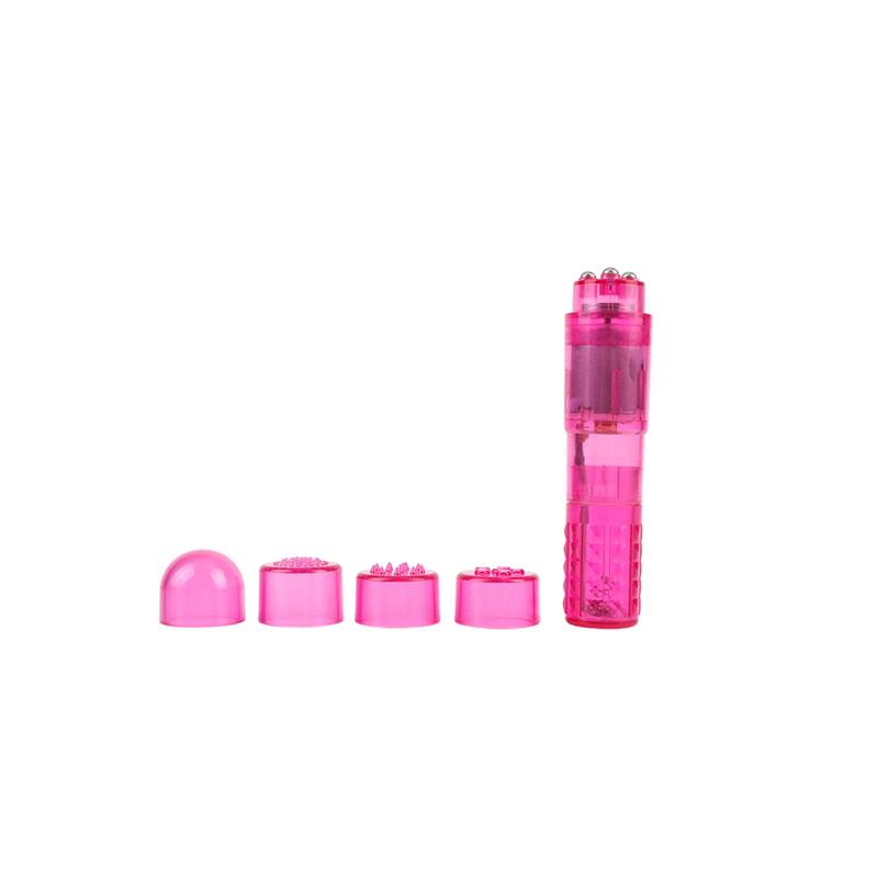 CHISA - MINI MASAJEADOR 3 CABEZALES ROSA