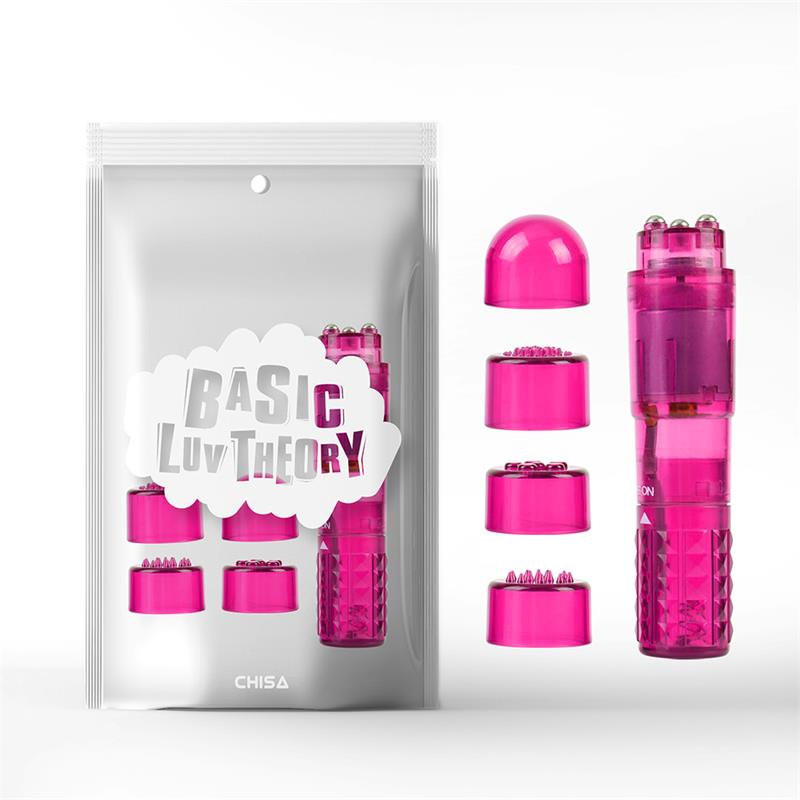 CHISA - MINI MASAJEADOR 3 CABEZALES ROSA