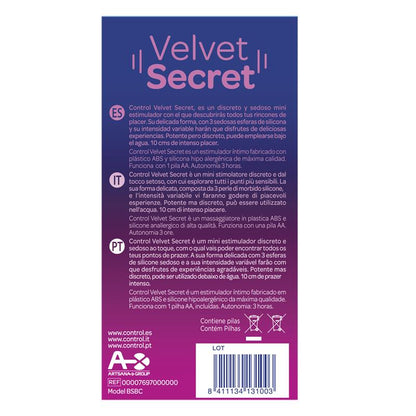 CONTROL - MINI VIBRADOR VELVET SECRET 5 FUNCIONES
