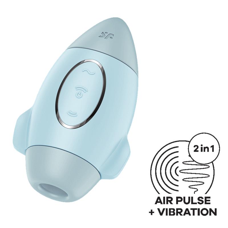 SATISFYER - MISSION CONTROL SUCCIONADOR Y VIBRADOR AZUL