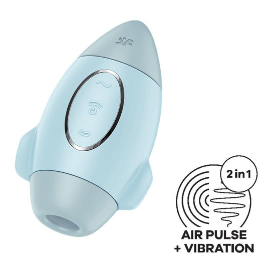 SATISFYER - MISSION CONTROL SUCCIONADOR Y VIBRADOR AZUL