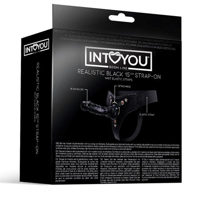 INTOYOU BDSM LINE - MISTRESS ARNÉS ELÁSTICO CON DILDO DE SILICONA DE 15 CM NEGRO