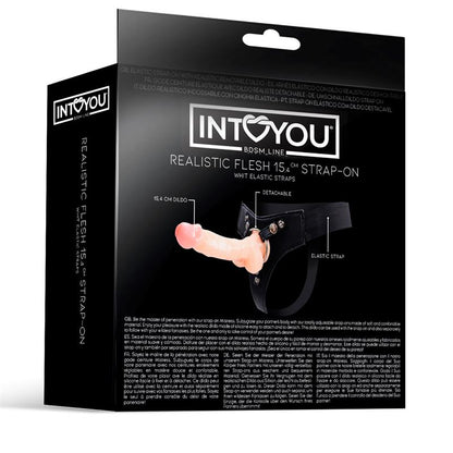 INTOYOU BDSM LINE - MISTRESS ARNÉS ELÁSTICO CON DILDO DE SILICONA DE 15,4 CM NATURAL