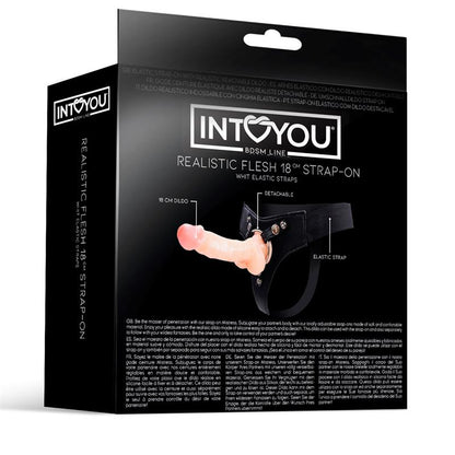 INTOYOU BDSM LINE - MISTRESS ARNÉS ELÁSTICO CON DILDO DE SILICONA DE 18 CM NATURAL