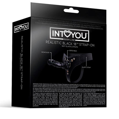 INTOYOU BDSM LINE - MISTRESS ARNÉS ELÁSTICO CON DILDO DE SILICONA DE 18 CM NEGRO