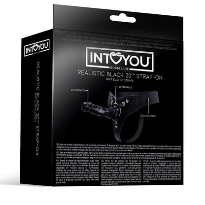 INTOYOU BDSM LINE - MISTRESS ARNÉS ELÁSTICO CON DILDO DE SILICONA DE 20 CM NEGRO