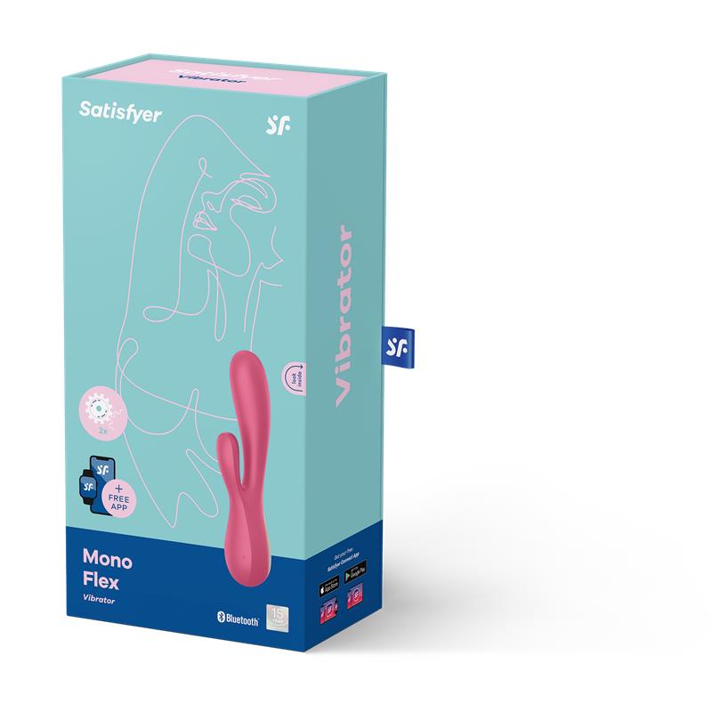 SATISFYER - MONO FLEX VIBRADOR CON APP ROJO