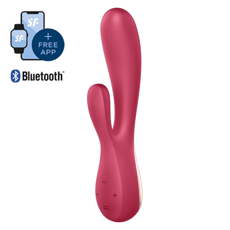 SATISFYER - MONO FLEX VIBRADOR CON APP ROJO