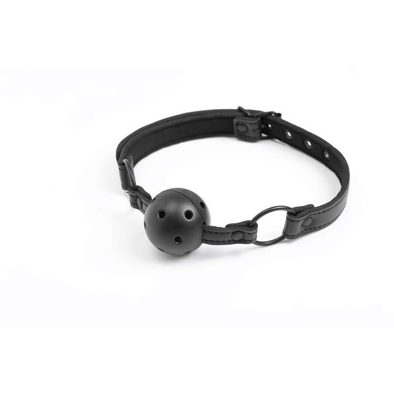 INTOYOU BLACK SHADOW - MORDAZA AJUSTABLE DE BOLA TRASPIRABLE CUERO VEGANO