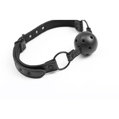 INTOYOU BLACK SHADOW - MORDAZA AJUSTABLE DE BOLA TRASPIRABLE CUERO VEGANO