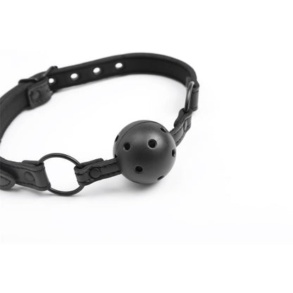 INTOYOU BLACK SHADOW - MORDAZA AJUSTABLE DE BOLA TRASPIRABLE CUERO VEGANO